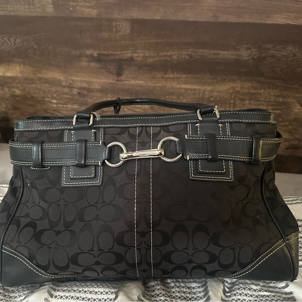 Coach Black Signature Shoulder Bag